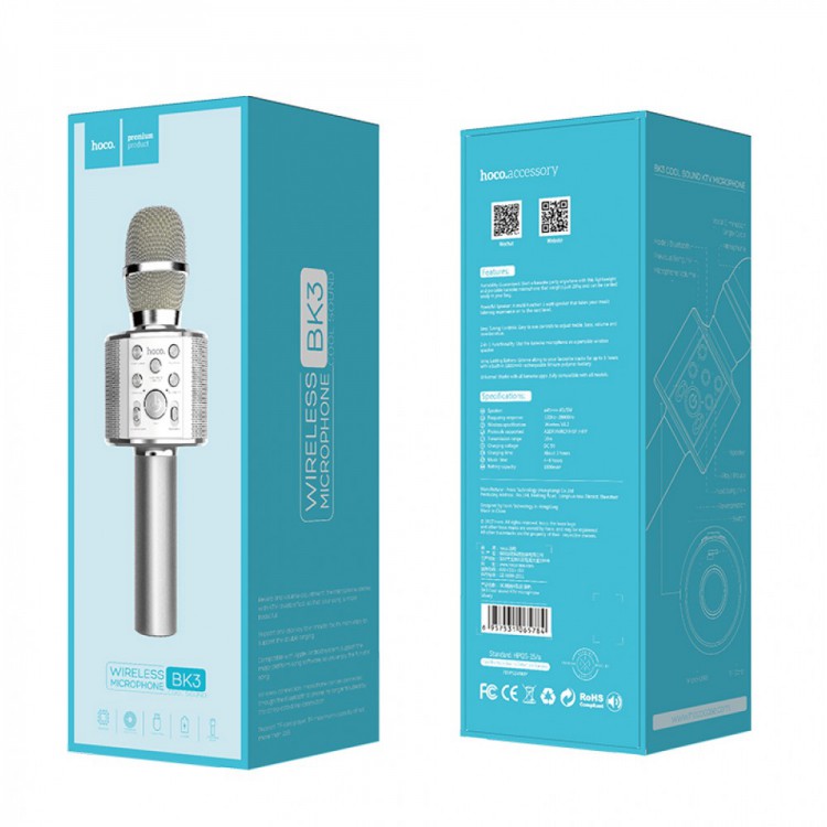 Bluetooth караоке микрофон HOCO BK3 
