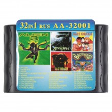 Картридж Сега 32 в 1  (AA-32001)  ALIEN 3/BARE RNUCKLE/BATMAN/FANTASIA/ FLINTSTONES/+..