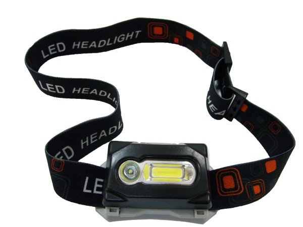 Фонарик налобный на батарейках  SLSL2211 1 LED 1 COB 