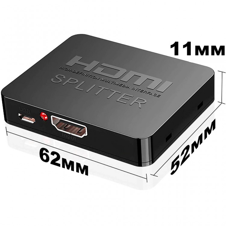 Разветвитель HDMI сплиттер 1 вход 2 выхода 1x2 