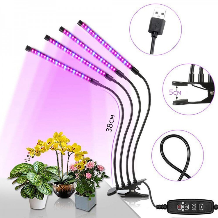 LED Фитосветильник (фитолампа) для растений и рассады 40Вт на прищепке 