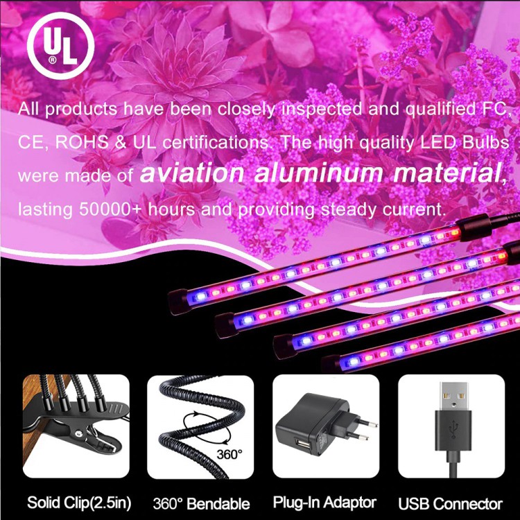 LED Фитосветильник (фитолампа) для растений и рассады 40Вт на прищепке 