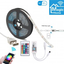 Светодиодная LED лента 5050 RGB  1 м, USB, WI FI,  IP65