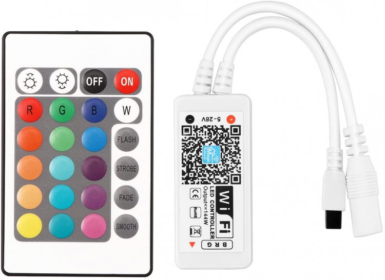 Светодиодная LED лента 5050 RGB  1 м, USB, WI FI,  IP65 