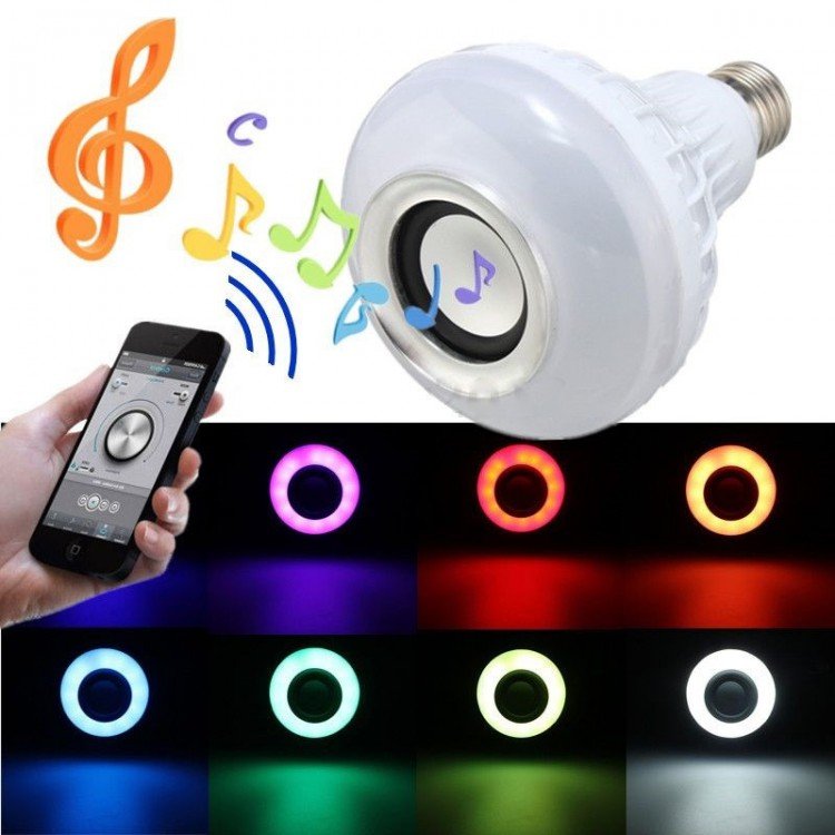 Bluetooth лампа колонка с динамиком RGB c пультом 