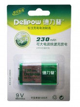 Аккумулятор 6F22 крона (230 mAh) Ni-MH, 9V