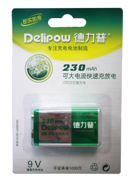 Аккумулятор 6F22 крона (230 mAh) Ni-MH, 9V 