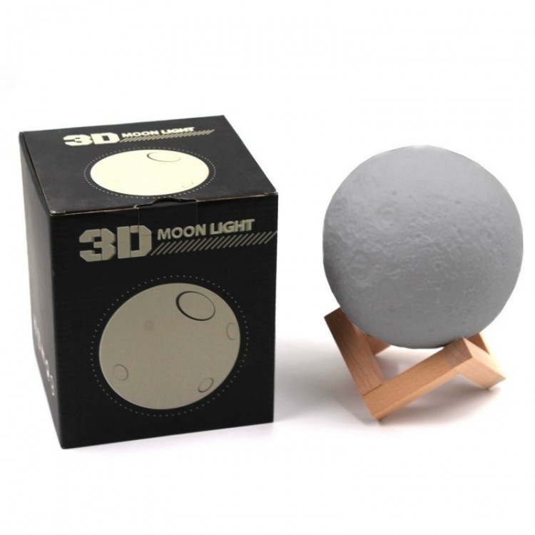 3d светильник ночник луна шар 12 см 9 цветов 