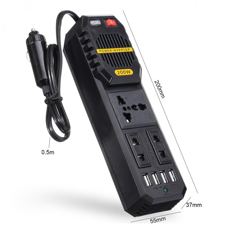 Автомобильный инвертор ANYSMART TS-CAU42 (220В/200Вт) 
