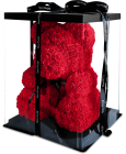Мишка из роз 3d 40 см в коробке 