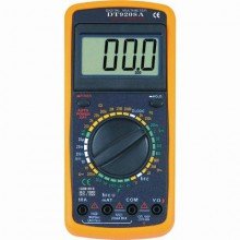 Цифровой мультиметр DT 9208 с термопарой, функцией измерения частоты, звуковой прозвонкой резиновым чехлом