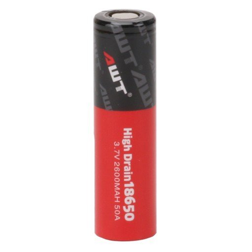 Аккумулятор Li ion 18650 AWT (50А, 2600 mAh) 