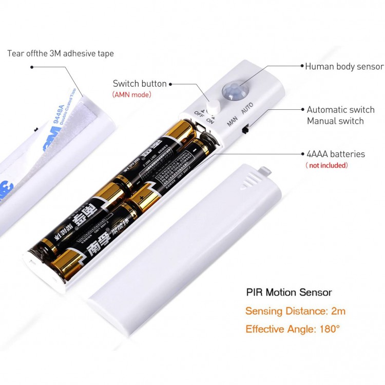 Светодиодная LED лента 2835 желтая 3 м, USB, датчик движения, IP65 