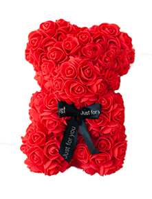 Мишка из роз 3d 25 см в коробке 