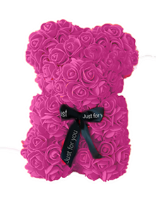 Мишка из роз 3d 25 см в коробке 