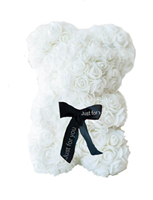 Мишка из роз 3d 25 см в коробке 