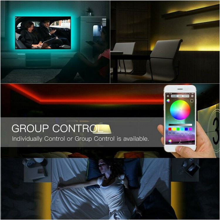 Светодиодная LED лента 5050 RGB  2 м, USB, Bluetooth 
