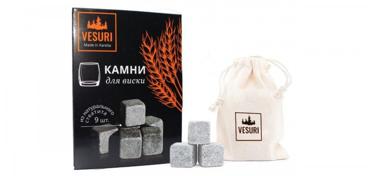 Камни для виски Карелия мешок лен 