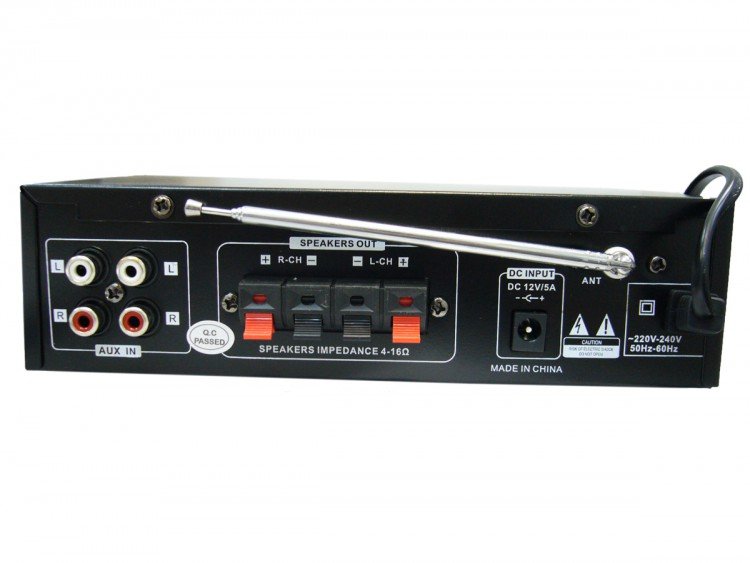 Стереоусилитель звука для колонок FM, USB, SD WR309A 