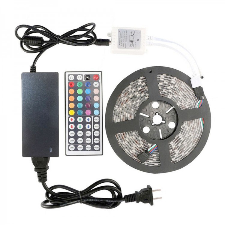 Набор светодиодная LED лента 5050 RGB 5 м блок питания и пульт, IP65 