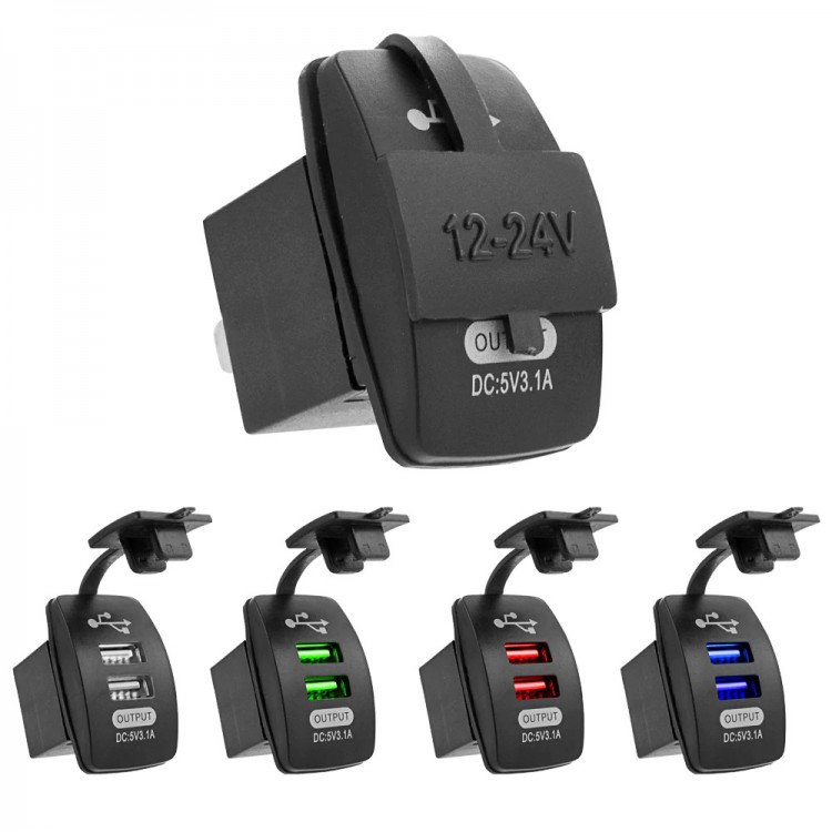  Врезная автомобильная usb розетка разъем для авто в машину 