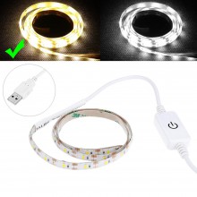 Светодиодная LED лента 2835 желтая 0,3 м, USB, управление яркостью, IP65