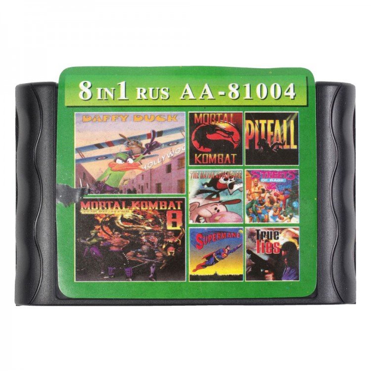 Картридж Sega 8 в 1  (AA-81004)  DAFFY DUCK/ M.K 8  /SUPER-MAN 2+.. 