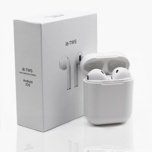 Беспроводные bluetooth наушники i8 TWS c кейсом подзарядкой 