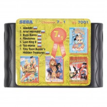 Картридж Сега 7 в 1  (BS-7101 RU)  ALADDIN -BUGS BUNNY-TYNY TOON ADVENTURES - FLINTSTONES - ARIEL...