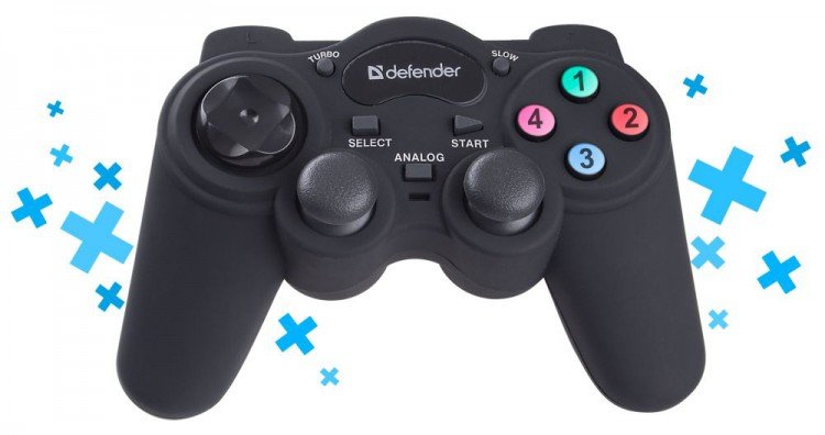 Геймпад Defender Game Racer Turbo RS3 USB-PS2/3, 12 кнопок, 2 стика 