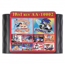 Картридж Сега 10 в 1 (AA-10002)  ALADDIN/ SONIC1,2,3D,JAM 6/ TOM & JERRY/ TINY TOON+..