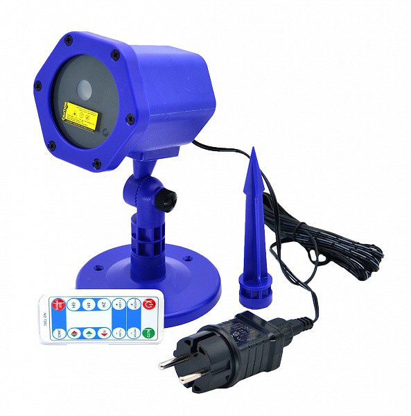 Лазерный проектор звездный дождь Star Shower Plus c ПДУ синий 