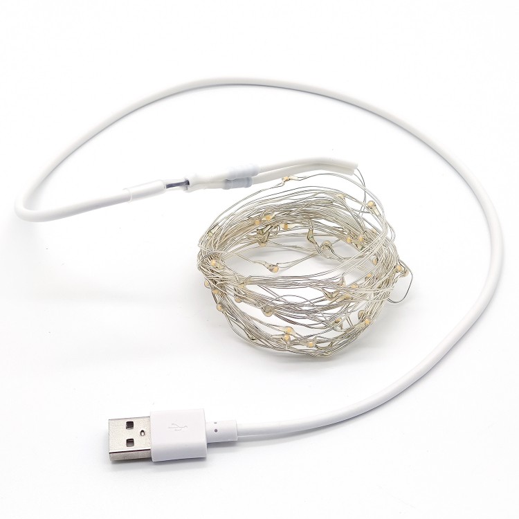 Светодиодная LED лента 0805 желтая 5 м, USB, IP65 