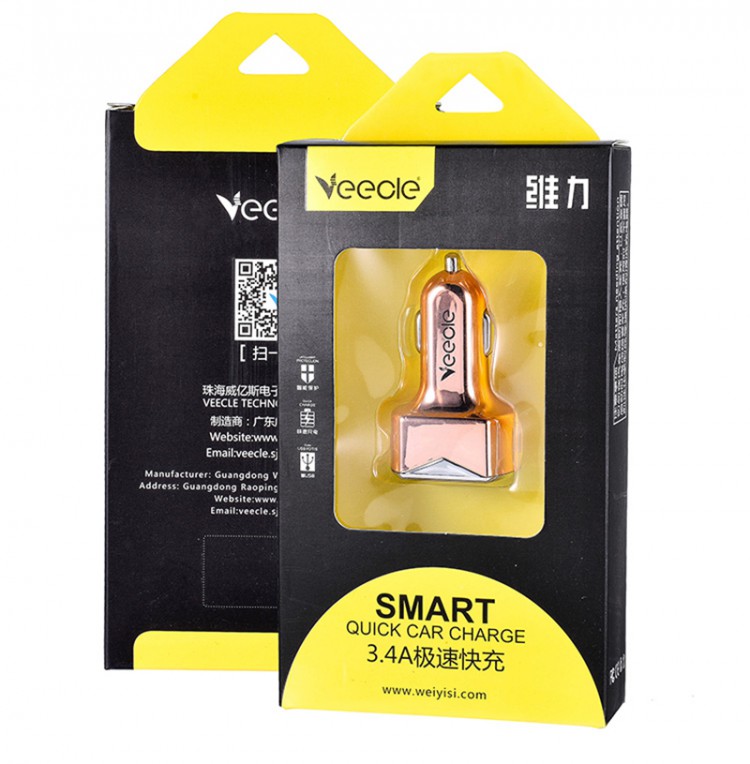 ЗУ в прикуриватель на 2 гнезда USB VEECLE KY-C02 