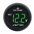 VST706V-4 авто вольтметр, ЗУ зел.цифр 