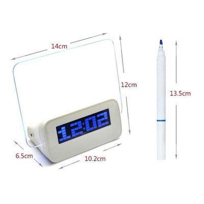Светящийся  LED будильник с доской для записей 