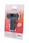 Автомобильный вольтметр в прикуриватель для авто машины с термометром и USB 