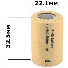 Аккумулятор Ni-Cd 4/5SC 1.2V 1300mAh