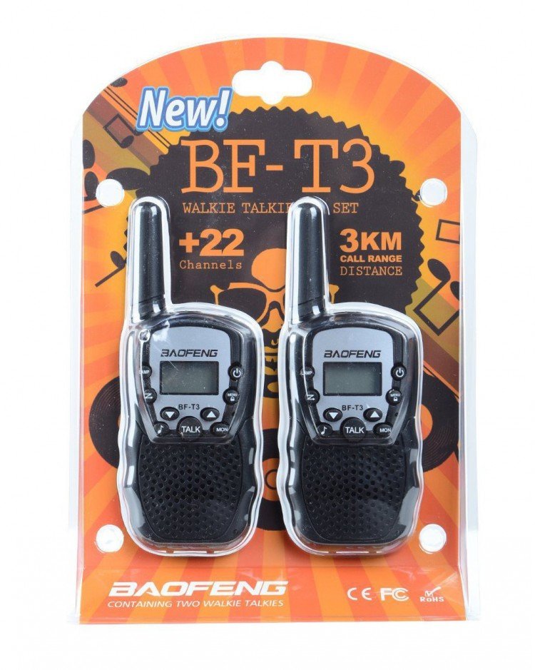 Портативная UHF рация BAOFENG BF-T3 (2 шт. до 3 км) 