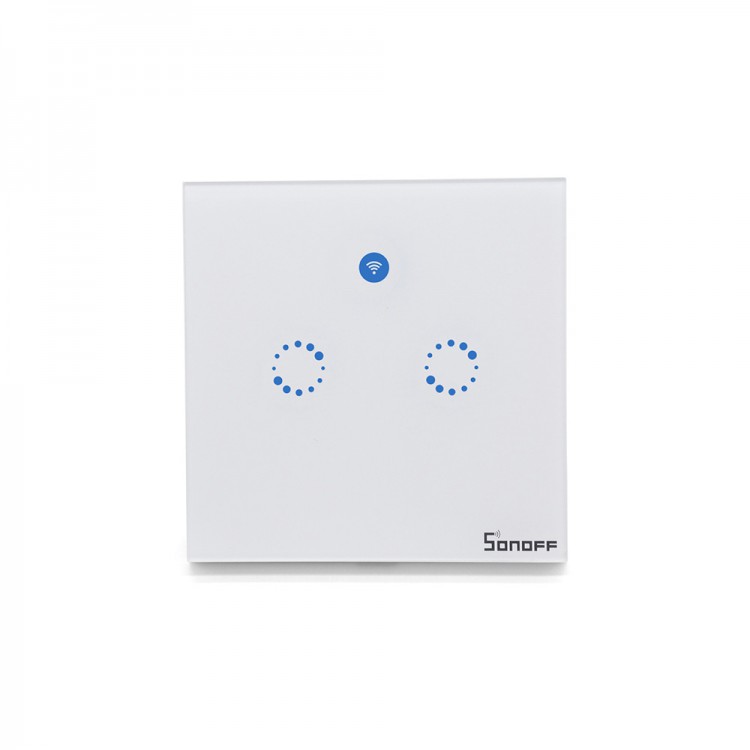 Умный WiFi выключатель  Sonoff T1 2 кнопочный 