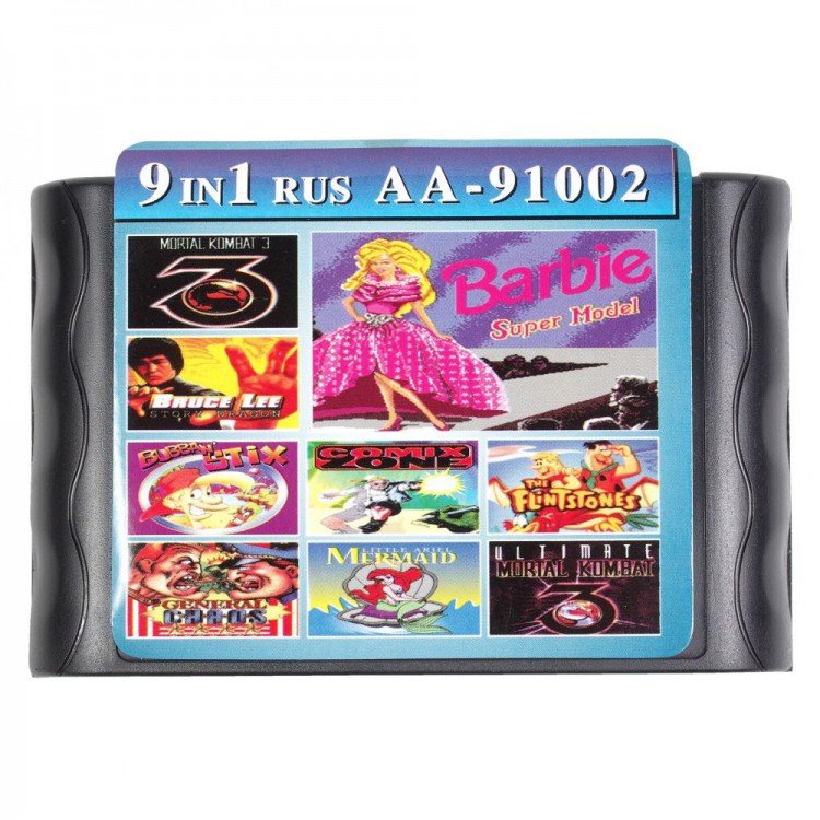 Картридж Sega 9 в 1  (AA-91002)  BARBIE /BUBA‘N’STIX/COMIXE ZONE /FLINS.+.. 