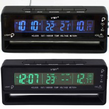 Автомобильные часы  VST  7010V для авто машины с подсветкой, вольтметром и термометром