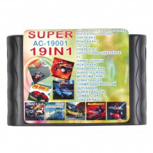 Картридж Sega 19 в 1  (AC-19001)  ROAD RASH 1, 2, 3/ ROCK N'ROLL RAСING/ TOP GEAR 2+..