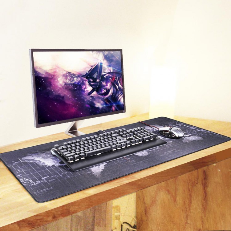 Игровой коврик для мыши тканевый на весь стол Карта мира 80x30 