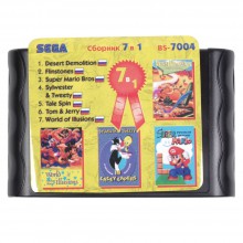 Картридж Сега 7 в 1 (BS-7004) Desert Dem / World of Illusion/ Tale Spin+..