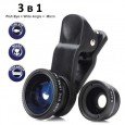 Фишай объектив для телефона 3 в 1 (fisheye, широкоугольный, макро) 