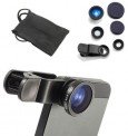 Фишай объектив для телефона 3 в 1 (fisheye, широкоугольный, макро) 