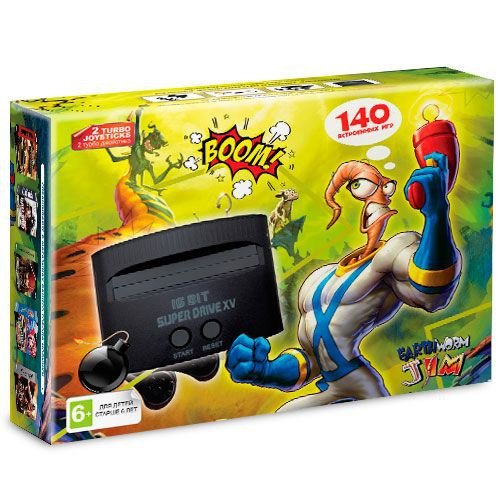 Игровая приставка Сега Super Drive Червячок Джим (140 игр) 