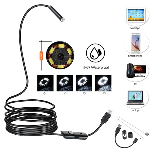 Гибкий USB эндоскоп для android смартфонов и ПК 1 Мп 5м 