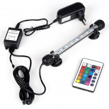 Светодиодный LED светильник лампа для аквариума 180 мм RGB c пультом
